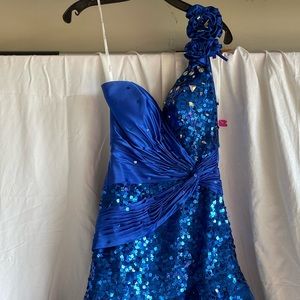 Prom dress- long sapphire